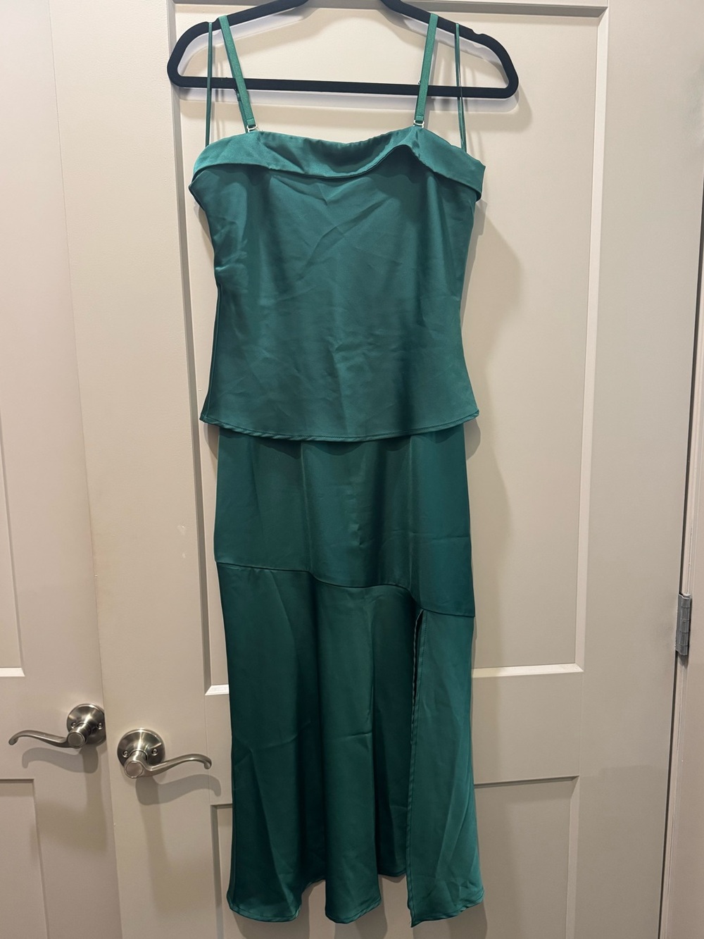 NWT Small Strut & Bolt Emerald Green Satin Slip Dress